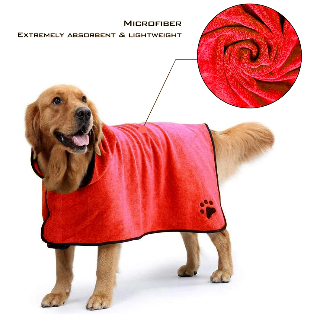 Super Absorbent Soft Towel Robe Dog Cat Bathrobe Grooming Pet Product