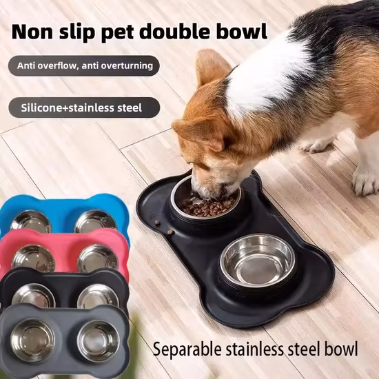 Tapete de silicone para tigela de gato e cachorro não