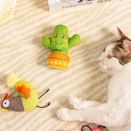 Rena Pet Novo Design Primavera Cor Colorida Gato Pelúcia Provocando Brinquedos de Pele Sortidos com Catnip